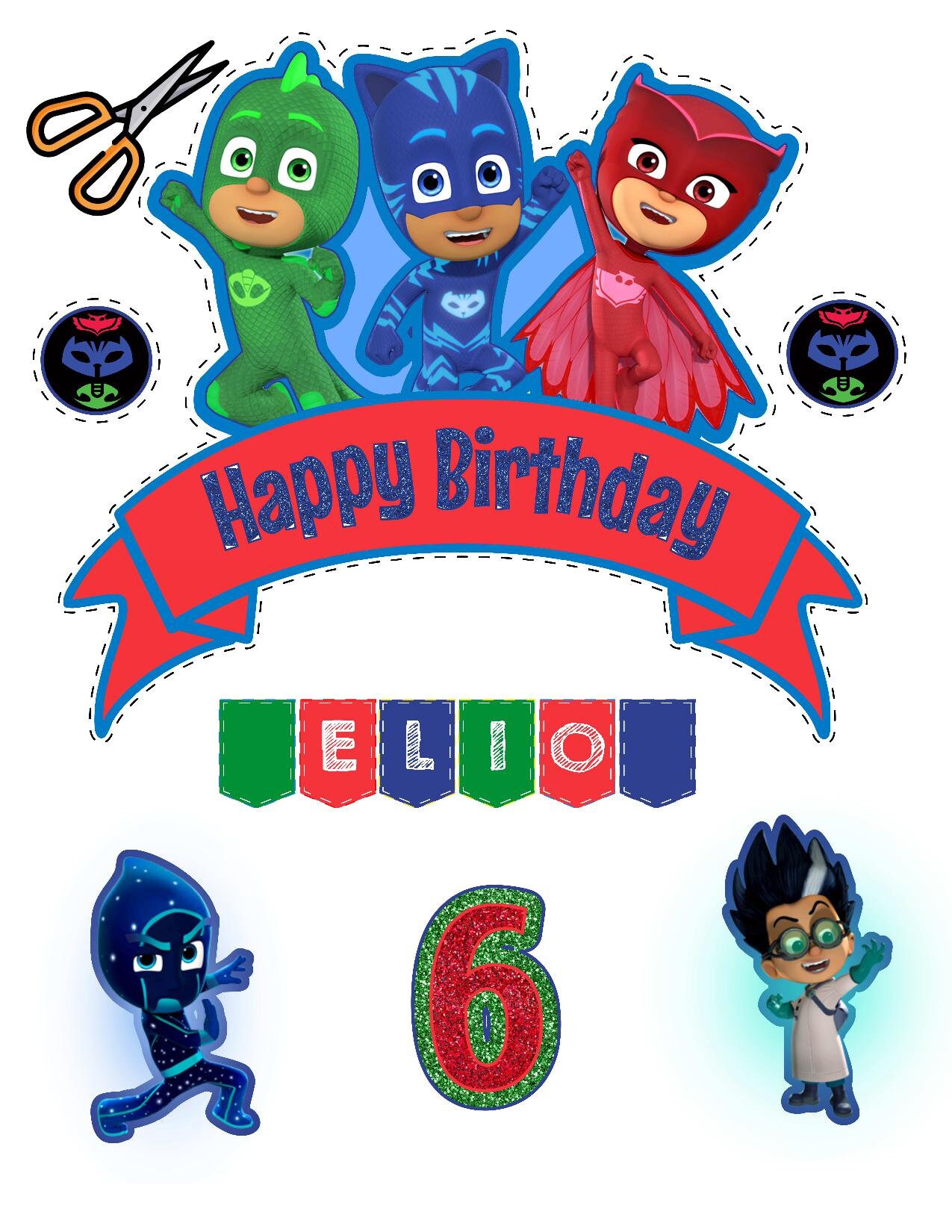 Pj Mask Cake Topper Digital And Printed Banderin Pj Mask Pj Etsy Pj Mask Cake Topper Digital And Printed Banderin Pj Mask Pj Etsy
