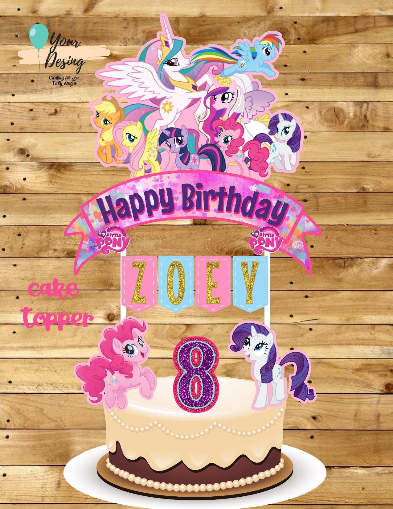 My Little Pony Cake Topper My Little Pony Cake My Little Etsy