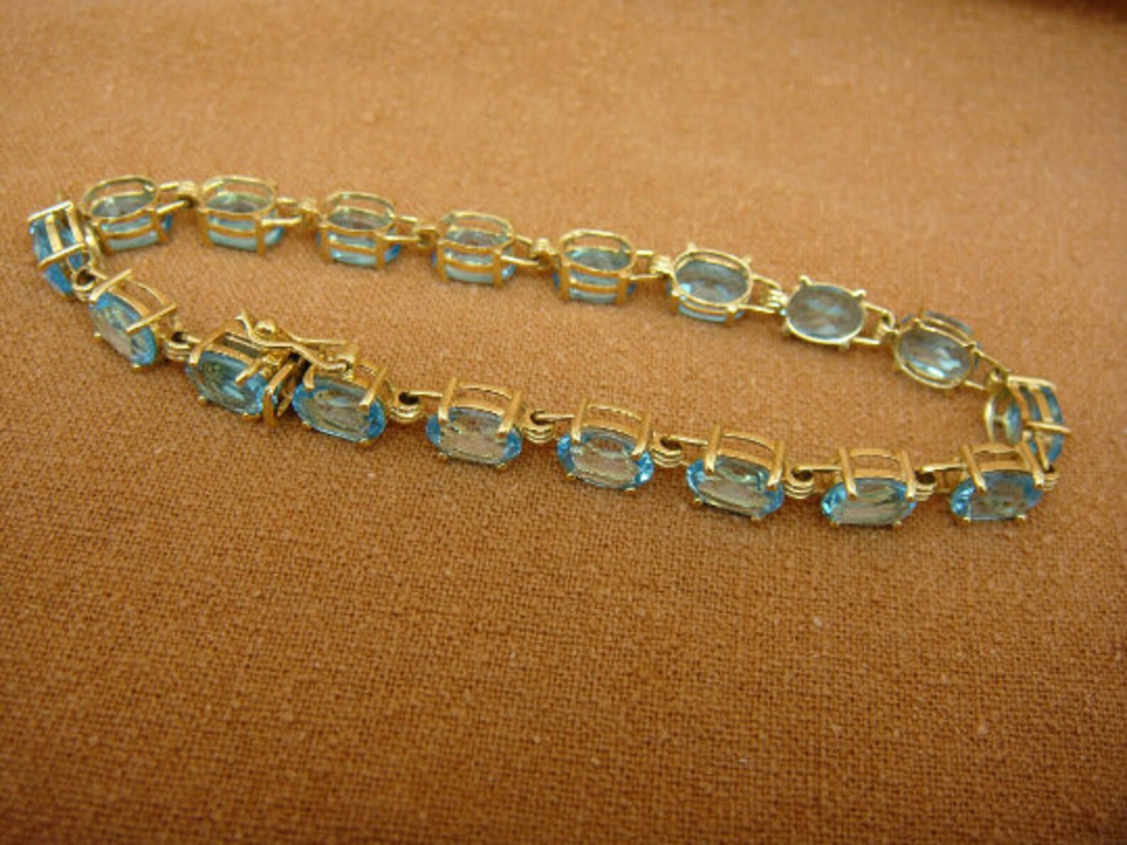 13 Ct Oval Blue Topaz Tennis Bracelet 7 10K Yellow | Etsy