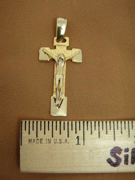 18K Two Tone Solid Gold Contemporary Religious CRO