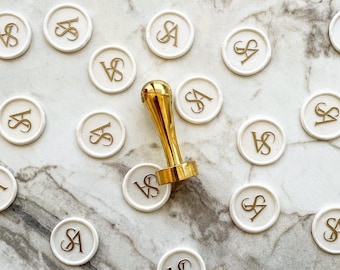 Gold Details Wax Seal Stickers, Personalized Metallic Gold Wax Seals Sticker, Gold Painting Monogram Wax Seals, Silver Painting Wax Seals