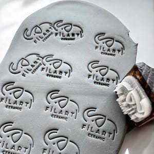 Sello de arcilla hecho a mano, sello de cerámica personalizado, molde de latón para arcilla, sello para cerámica, regalos para cerámica. "Opción de envío exprés".