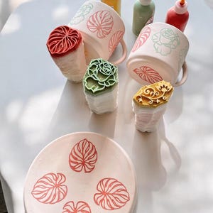 Sello de esponja con logotipo personalizado, sello de esponja con logotipo personalizado, sello de cerámica de terracota, sello de esponja para pintura bajo cubierta, sello de espuma personalizado