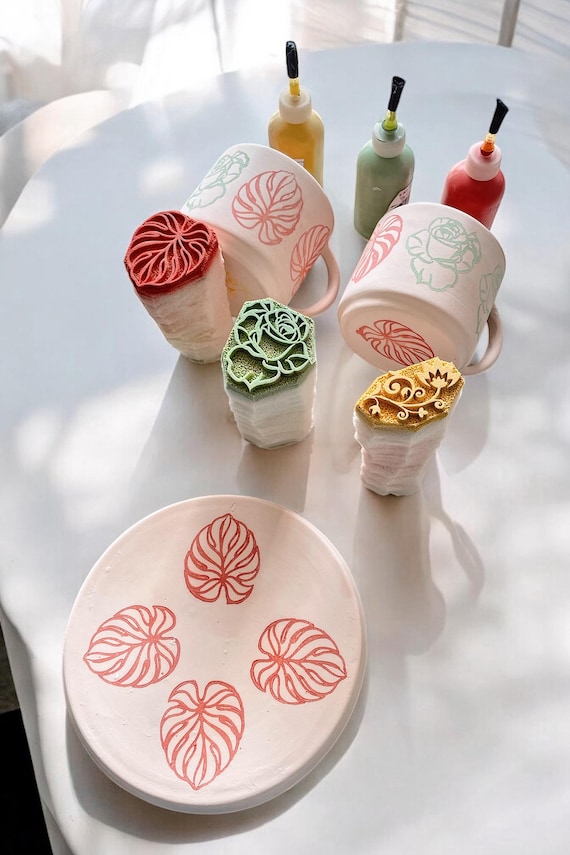 Unique Underglaze Custom Sponge Stamp - Make Your Mark on Pottery Projects!