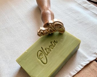 Custom Logo or Design Brass Metal Soap Stamp - Express Shipping and Fast Production!