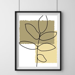 minimalist contemporary flower digital print - wall decor, apartment art