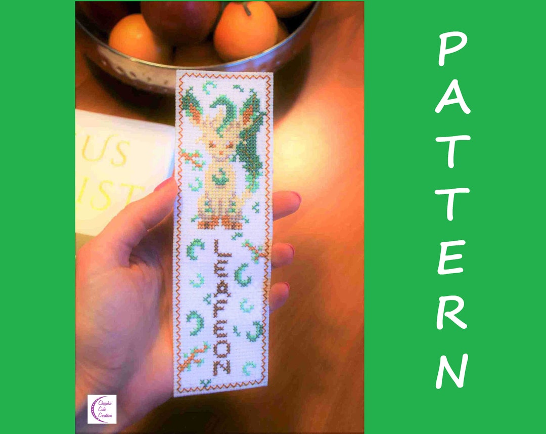 Leafeon Pokemon Cross Stitch Pattern Bookmark Etsy