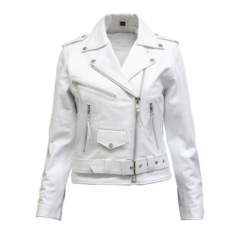 Ladies Leather Jacket Black Bronze Stylish Fashion Designer REAL NAPA JACKET