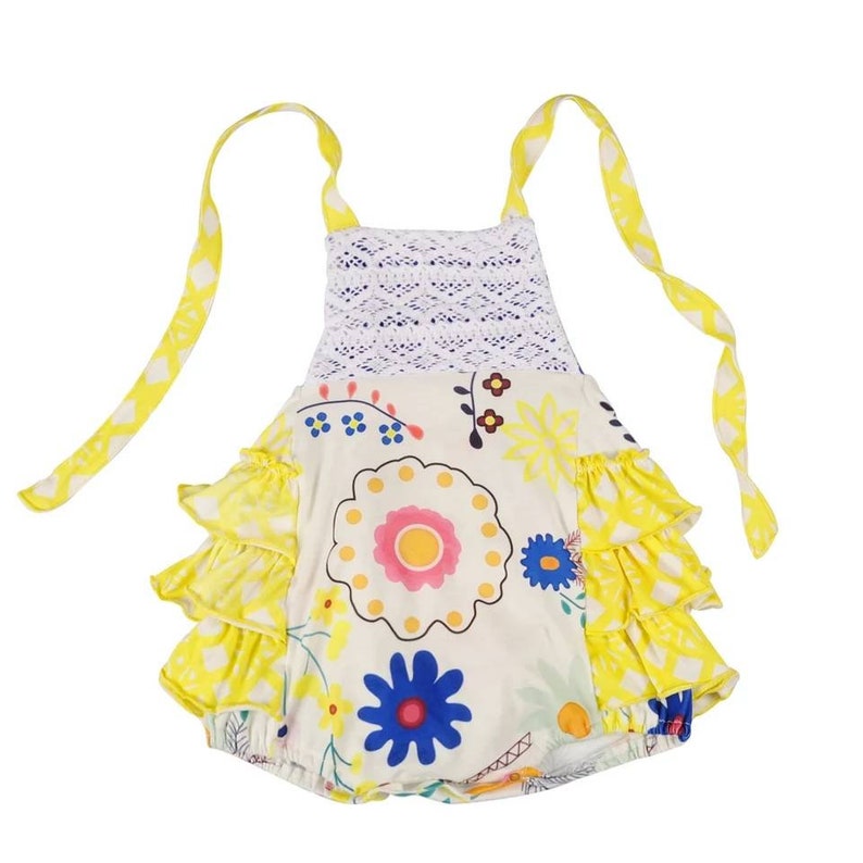 Baby Sun Suit Yellow Ruffle