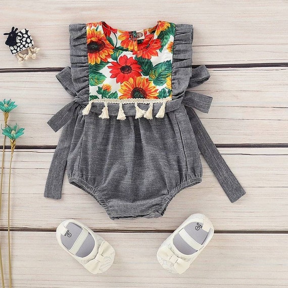 girls sunflower romper