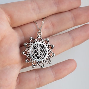 Flower of Life Pendant, Mandala, Sacred Geometry, Spiritual Necklace