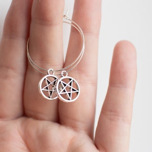 Pentacle Hoop Earrings