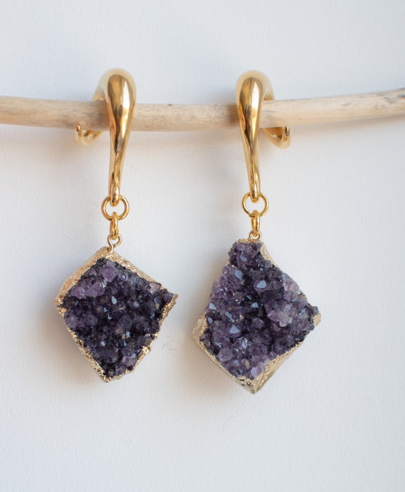 Amethyst Crystal Ear Weights 00G 10mm pair Etsy Australia