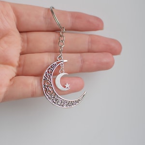 Crescent Moon & Star Keyring