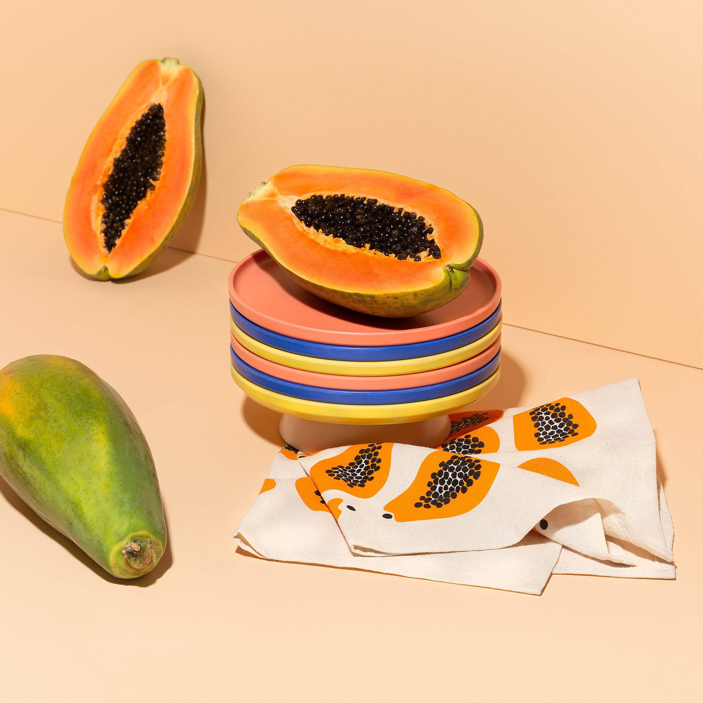 Papaya Tea Towel Cloth Napkin Cute Kitchen Towels Summer Etsy