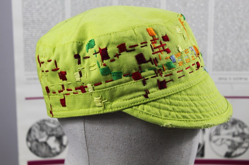 Flowers Hat baseball hat for women floral design Embroidered hat vintage style hat Hand Embroidered cotton Hat