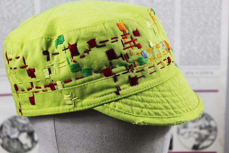 Flowers Hat baseball hat for women floral design Embroidered hat vintage style hat Hand Embroidered cotton Hat