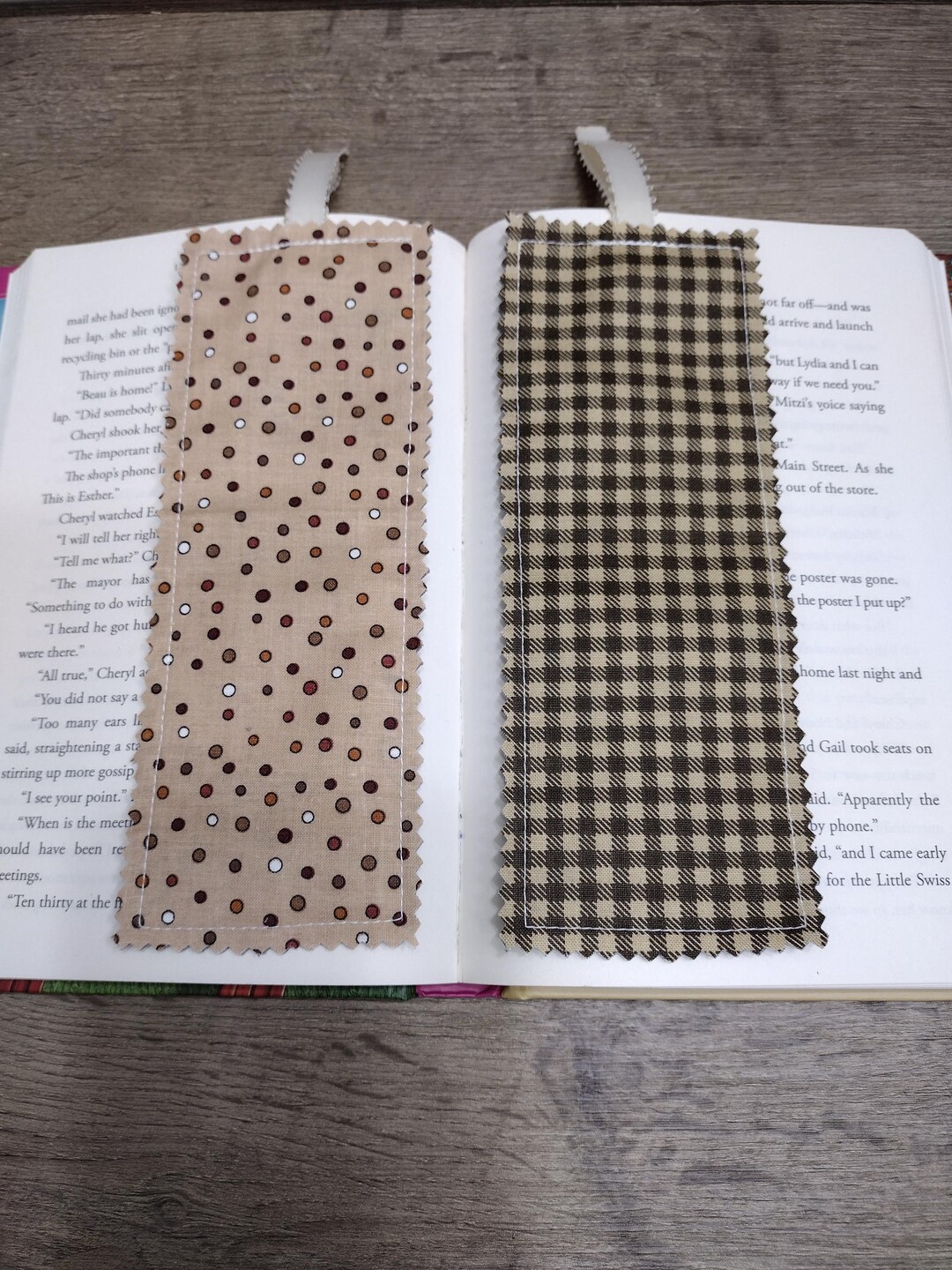 Checks and Dots Bookmark Set, Fabric Bookmarks, Gift, Stocking Stuffer ...