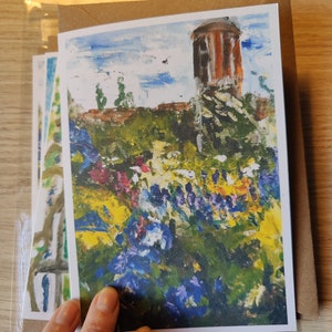 Sissinghurst Gärten - gedruckte Karte von Originalgemälde