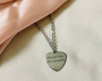 Crescent City, House of Earth and Blood, Through Love All is Possible, Sarah J Maas, Bryce Quinlan, Necklace, For Her, Gift, Fantasy,
