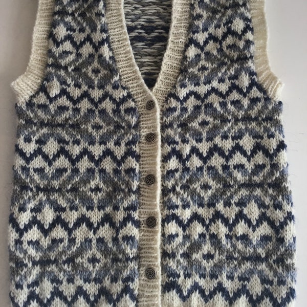 Icelandic lopi sleeveless cardigan Ladies UK 12/14