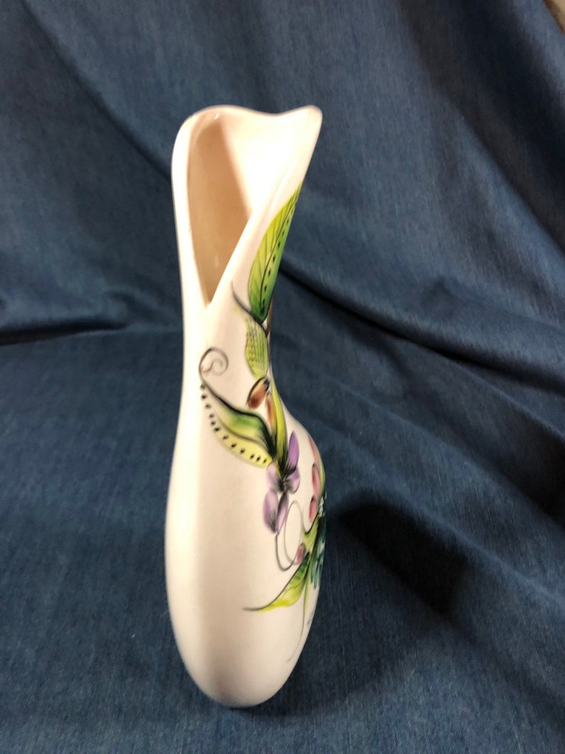 Vintage hand painted vase jug pitcher marked and signed Maxine