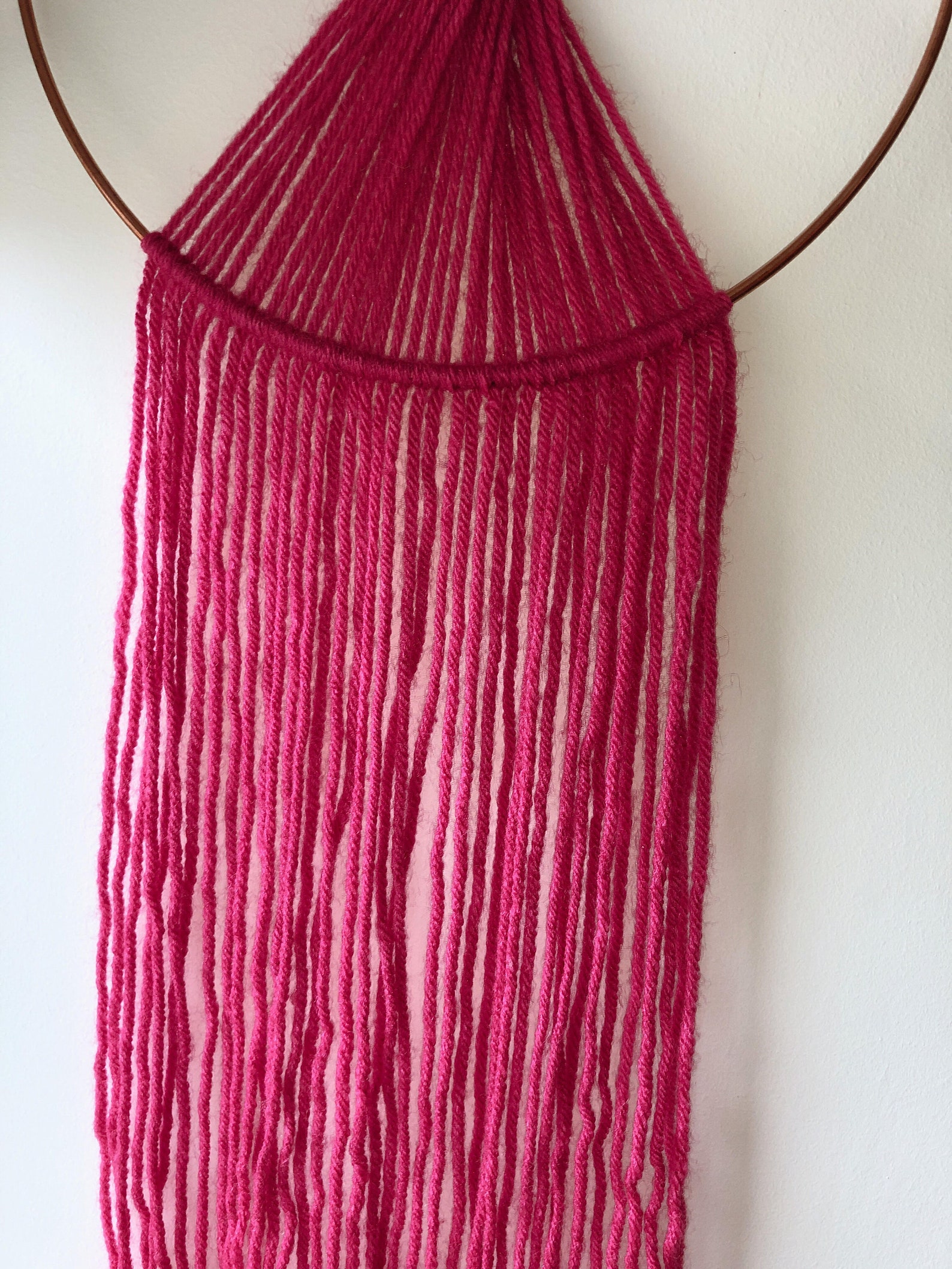 Hot Pink Macrame Wall Hanging Etsy
