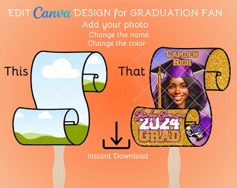 Editable Graduation Fan Template 2024