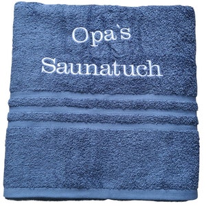 Embroidered sauna towel with name embroidery 70 x 200 cm