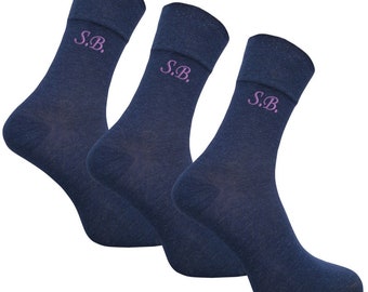 Bestickte Damen Socken mit Initialen | 3 Paar