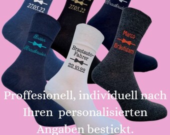 Socken für Hochzeit mit Fliege