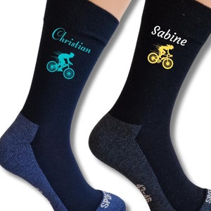 Bedrukte sportsokken met fietsdesign