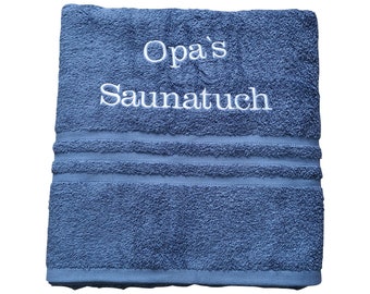 Embroidered sauna towel with name embroidery