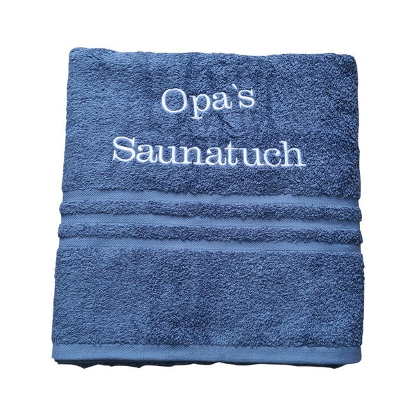 Embroidered sauna towel with name embroidery