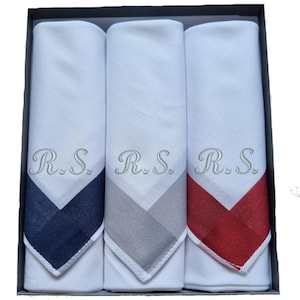 Set regalo di fazzoletti da uomo ricamati