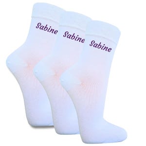 3 pairs of women&#39;s socks printed with names