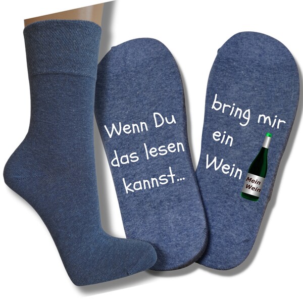 Spruchsocken Wenn du das lesen kannst - Wein