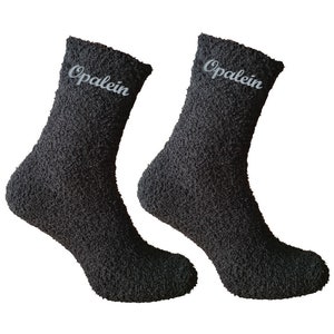 Embroidered cuddly socks Qano embroidered with name