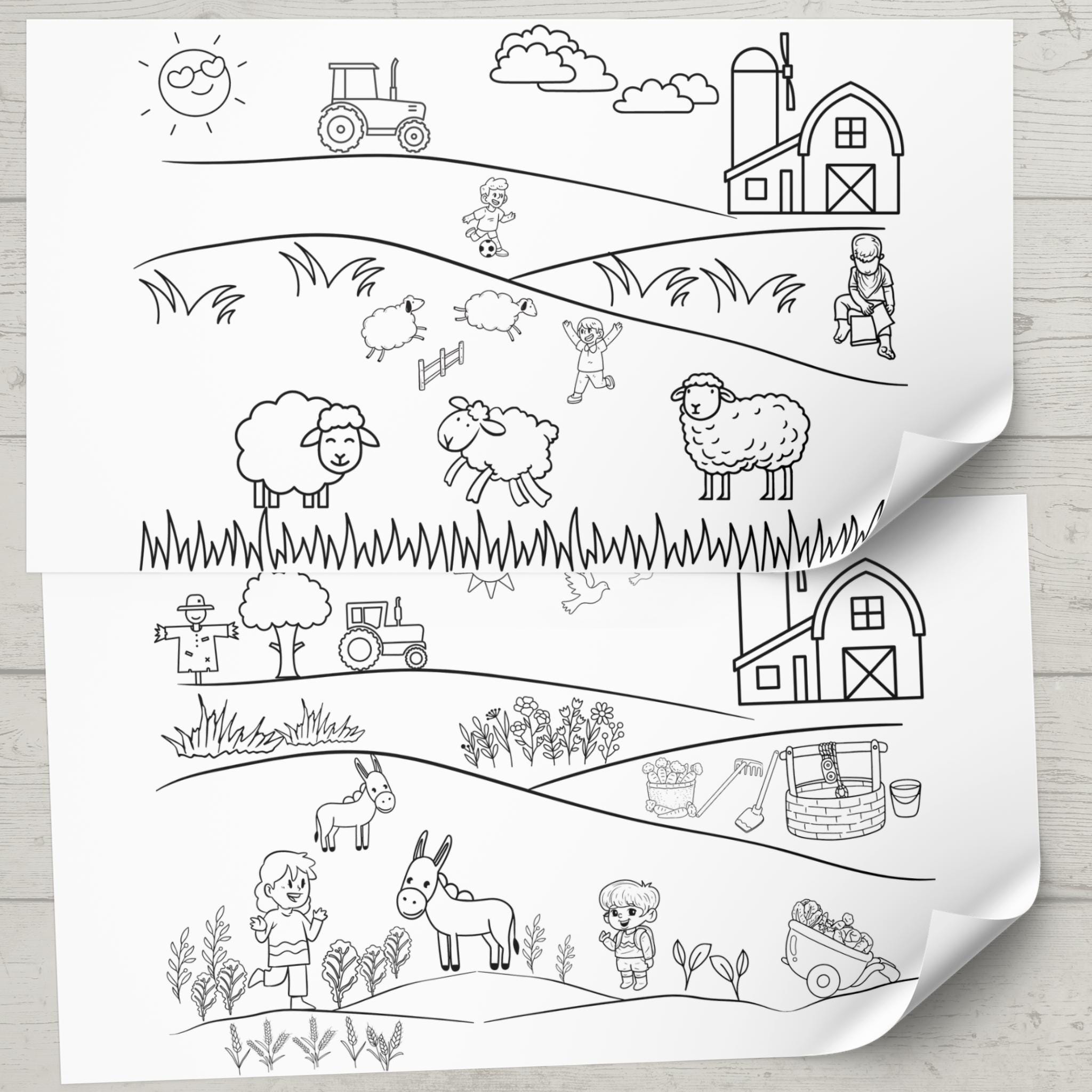 Printable Farm Animals Colouring Pages/preschool Colouring Pages - Etsy