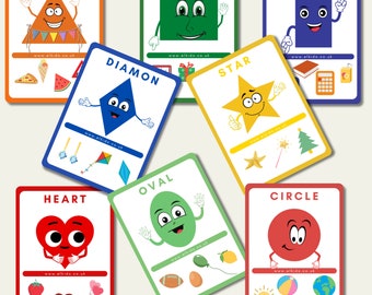 Home School Printable Basic Shapes Flashcards for Preschool Activities | Toddlers Shape Recognition
