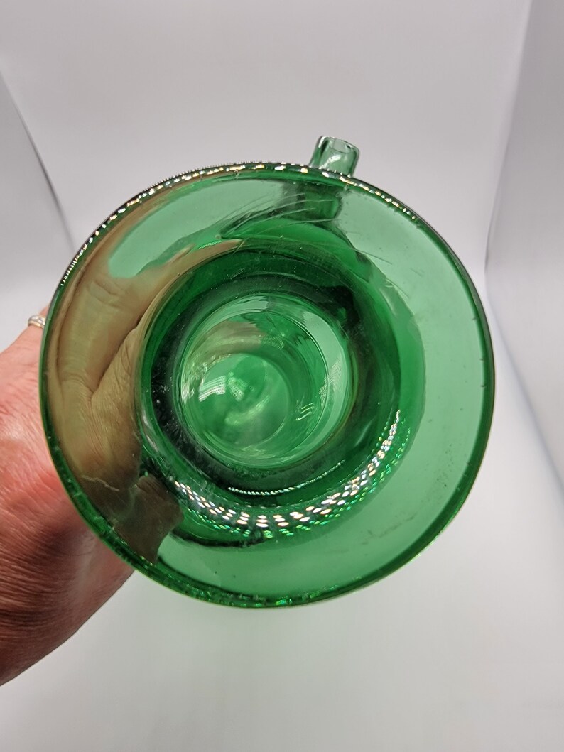 Vintage Rare Hand Blown Italian Green Glass Wine Decanter With Etsy