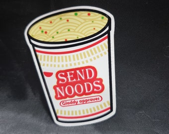 Send Noods sticker Vinyl WATERPROOF Noodles Cup Noodles