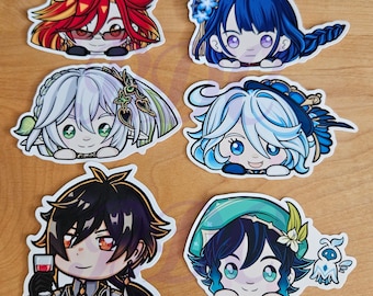Archon Genshin Stickers Zhongli Furina Mavuika Shogun Nahida Venti Genshin Impact Archons WATERPROOF