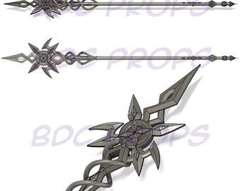 Crimson Moon Semblance Prop Genshin Impact pole arm Prop Kit Cosplay Arlechhinno DIY