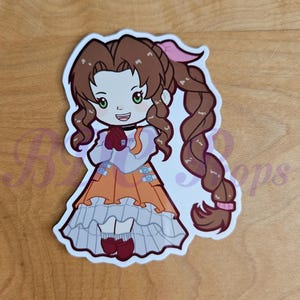 Aerith Gainsborough Vinyl Sticker Garnet Dress Sticker Final Fantasy 7 Remake WATERPROOF