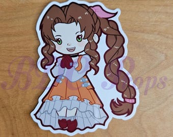 Aerith Gainsborough Vinyl Sticker Garnet Dress Sticker Final Fantasy 7 Remake WATERPROOF