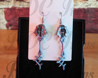 Aqua Keyblade Earrings: Kingdom Hearts Rainfell Jewelry
