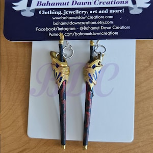 Gilgamesh sword earrings Gilgamesh necklace Fate Grand order earrings HANDMADE