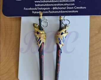 Gilgamesh sword earrings necklace Fate Grand order jewelry HANDMADE