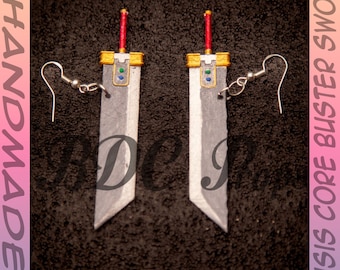 Buster Sword-oorbellen Zack Final Fantasy 7 Crisis Core-sieradenketting HANDGEMAAKT